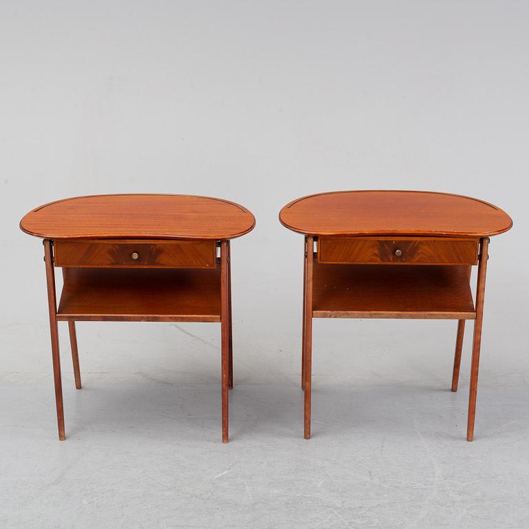 A pair of bedside tables, Sweden, mid 20th century.
