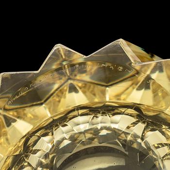 Aimo Okkolin, skål, "Näckros", signerad Aimo Okkolin Riihimäen Lasi Oy.