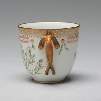 A set of four Royal Copenhagen 'Flora Danica' coffee cups with saucers, Denmark, 20th Century.