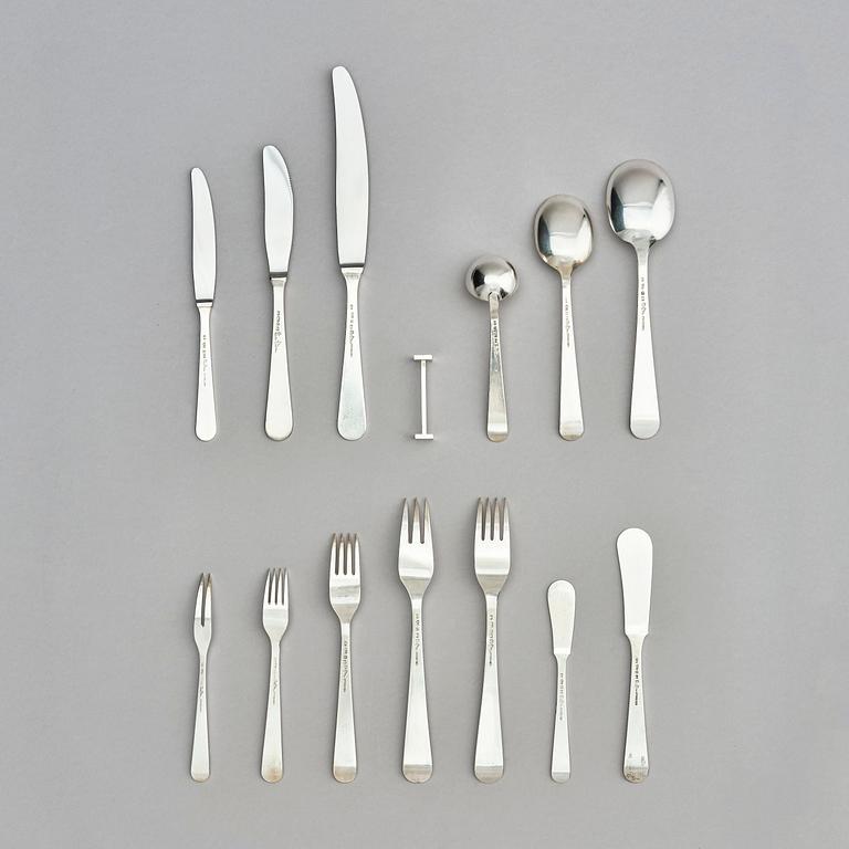 Wiwen Nilsson, a sterling silver cutlery-set of 61 pieces, Lund, Sweden 1946.