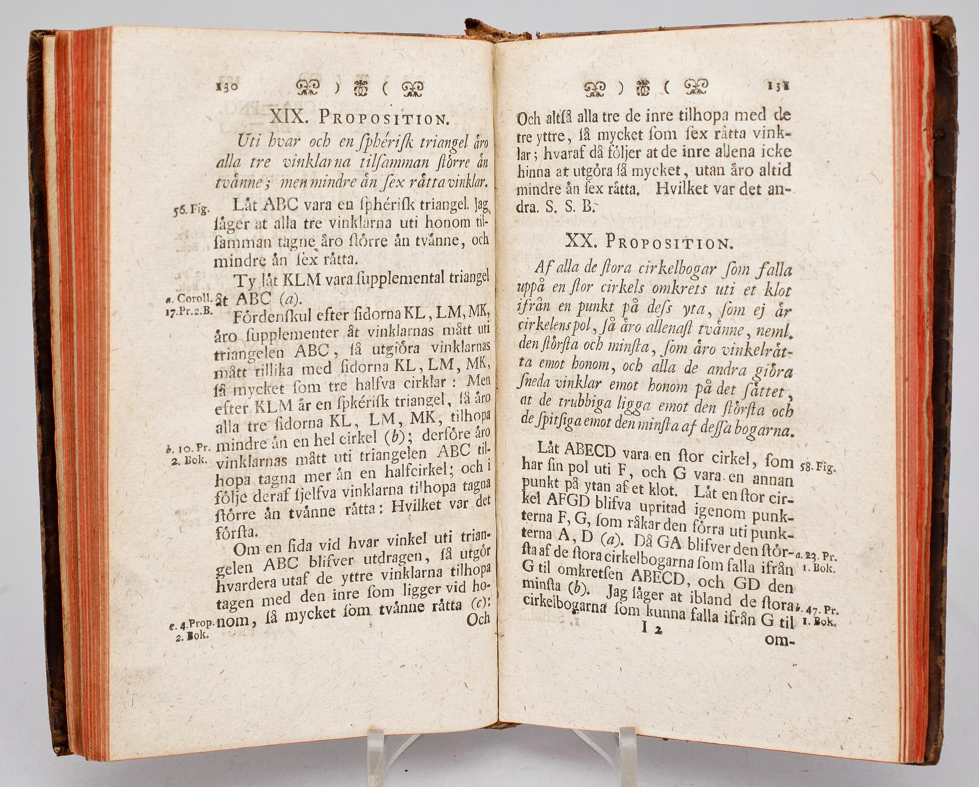 BOK, "Läran om Klotet och Spheriska Trigonometrien...", I-III sambundna, Uppsala 1759.