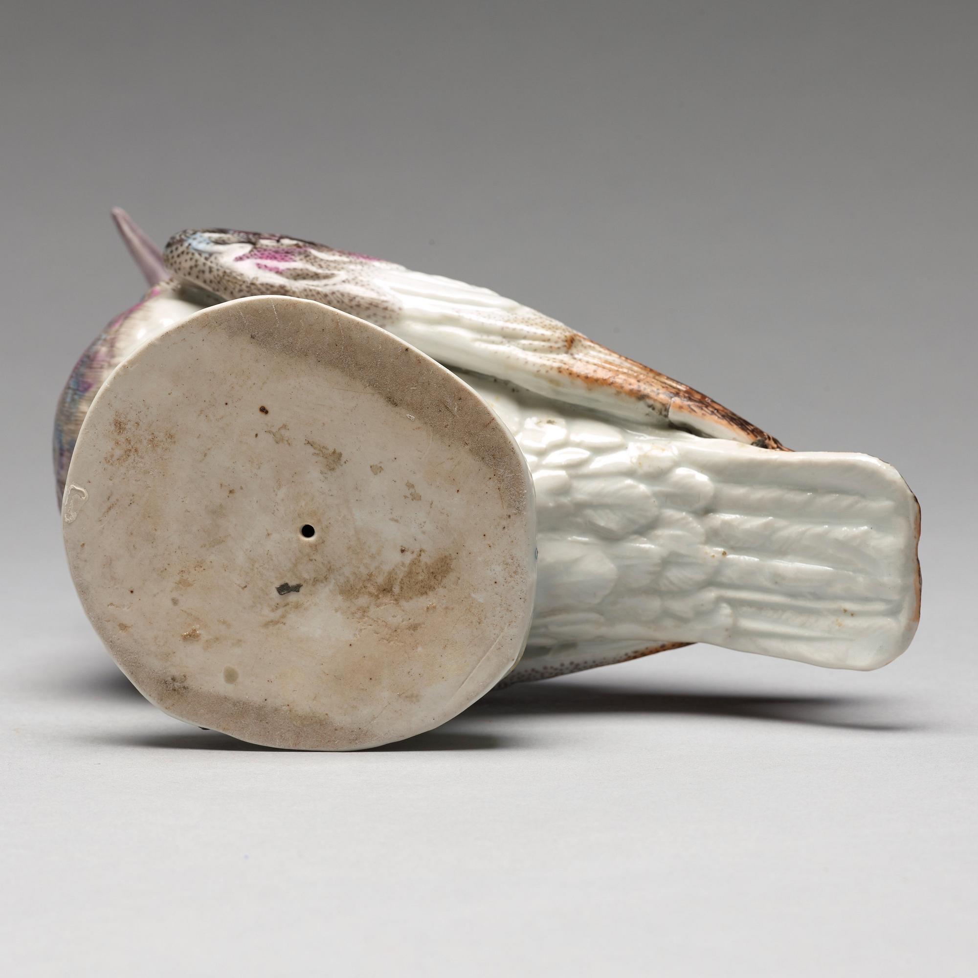 A porcelain figure of a dove, possibly Samson.