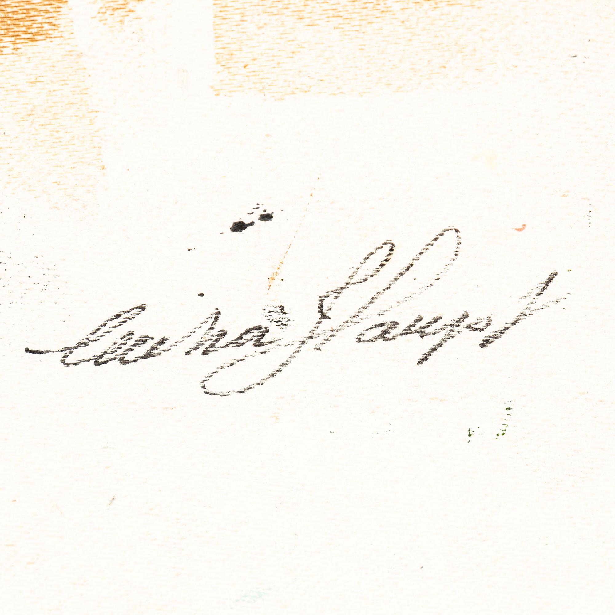 Cecilia Haupt, olja på pannå, signerad a tergo.