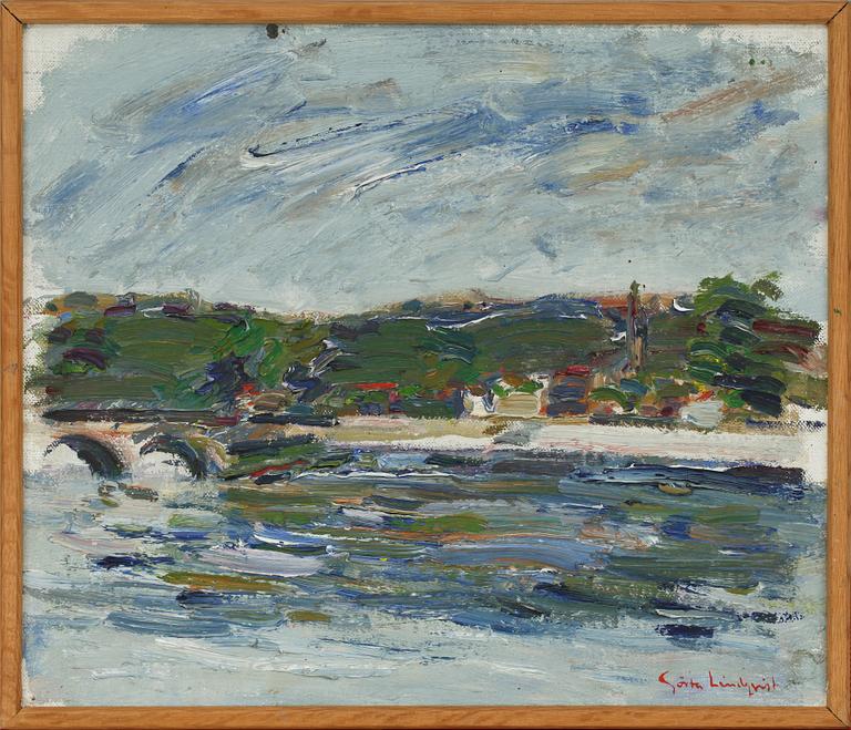 GÖSTA LINDQVIST, olja på uppfodrad duk, sign.