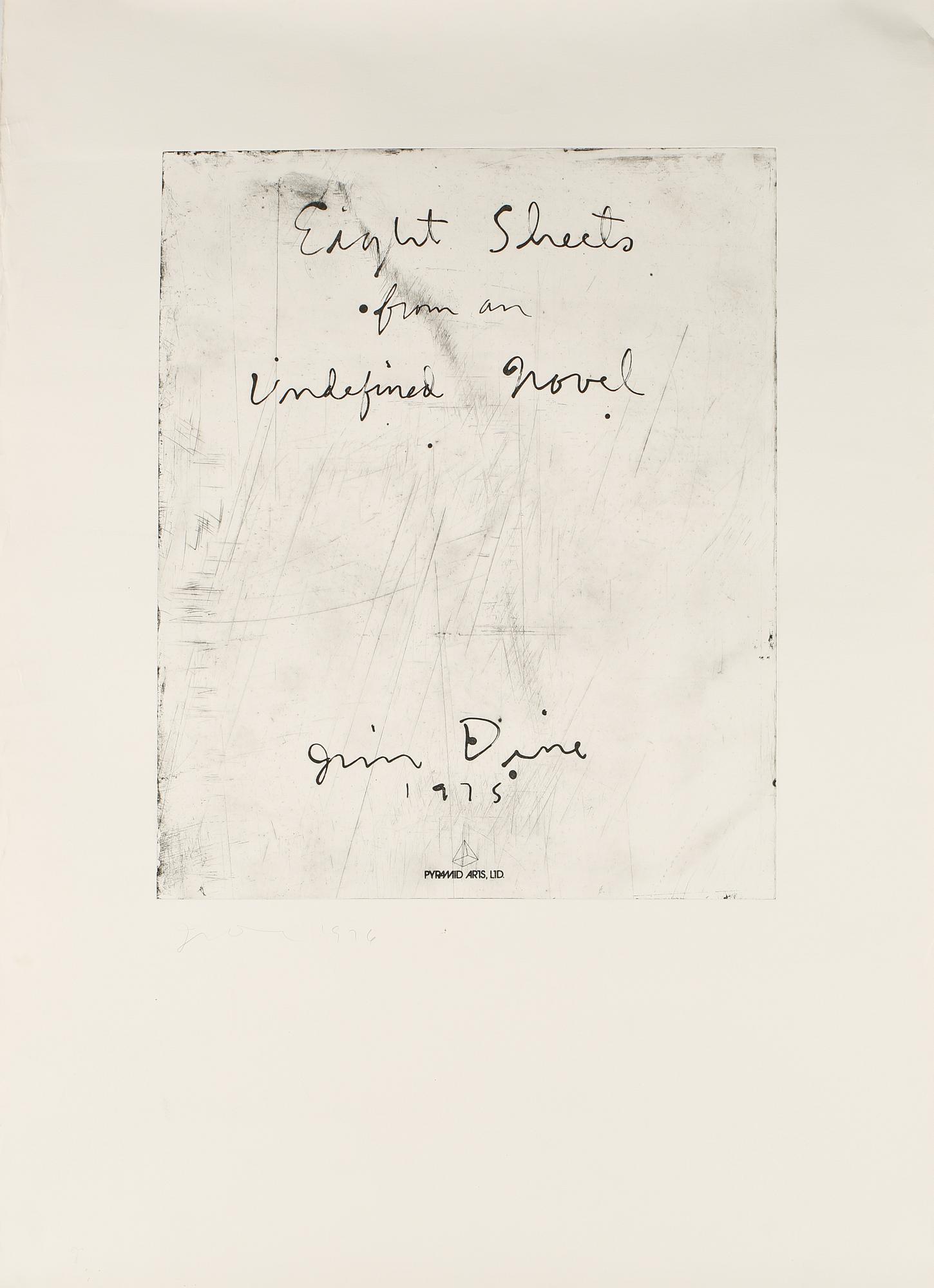 JIM DINE, etsat försättsblad till mapp, signerat och daterat 1976.