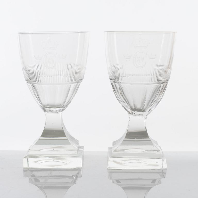 Ten different glasses, 19th century.