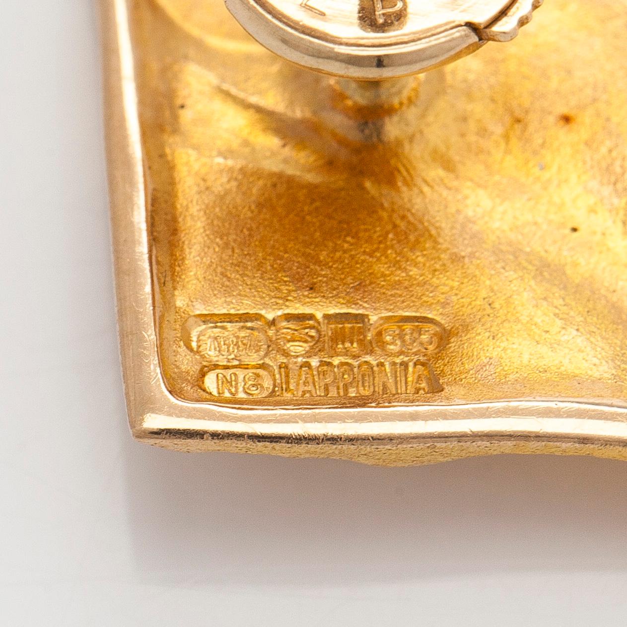 Björn Weckström, korvakorut, "Frutto", 14K kultaa, Lapponia 1990.