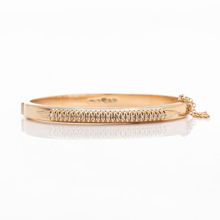 A 14K gold bracelet with single-cut diamonds, Kulta-Hamara Oy, Helsinki 1959.