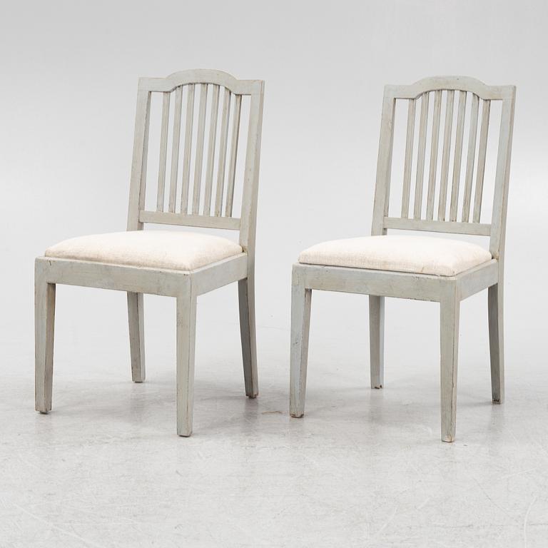 Six Gustavian style chairs, early 20th century.