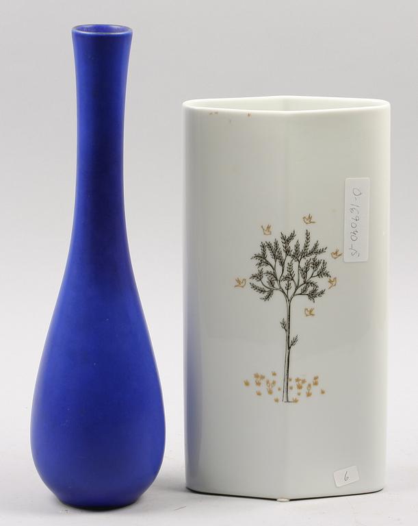VASER, 2 st, porslin, Gefle resp Rosenthal, 1900-talets mitt.