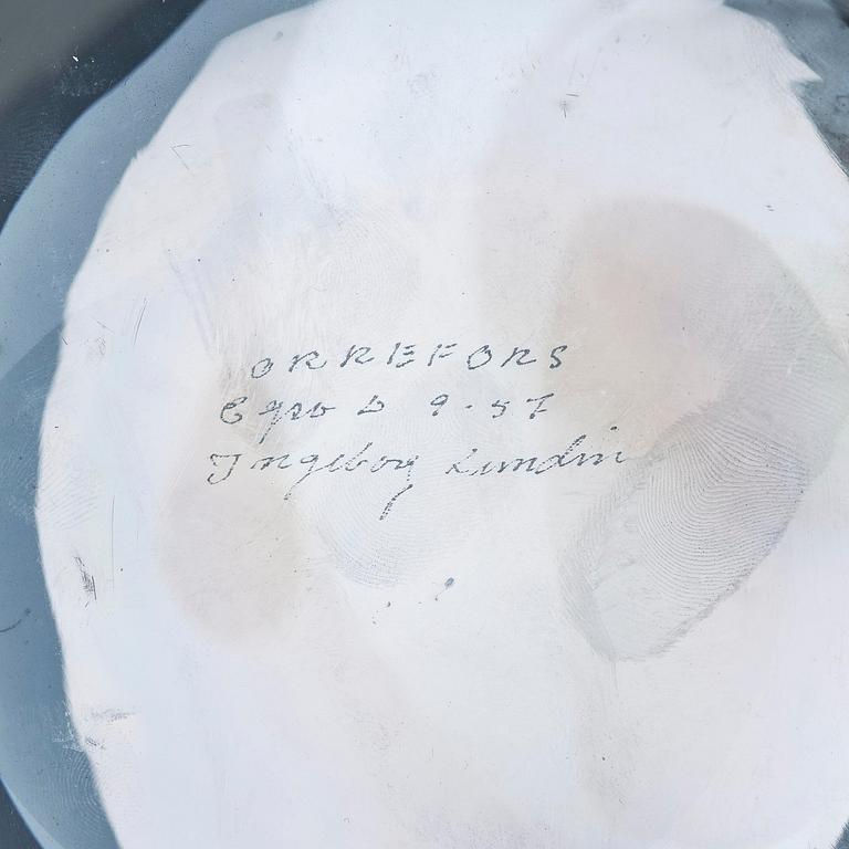 Ingeborg Lundin, a "Melon" glass vase, Orrefors, post 1957.