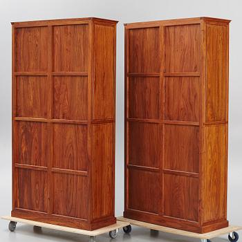 Bookcases, a pair, crafted by furniture carpenters in Beijing.