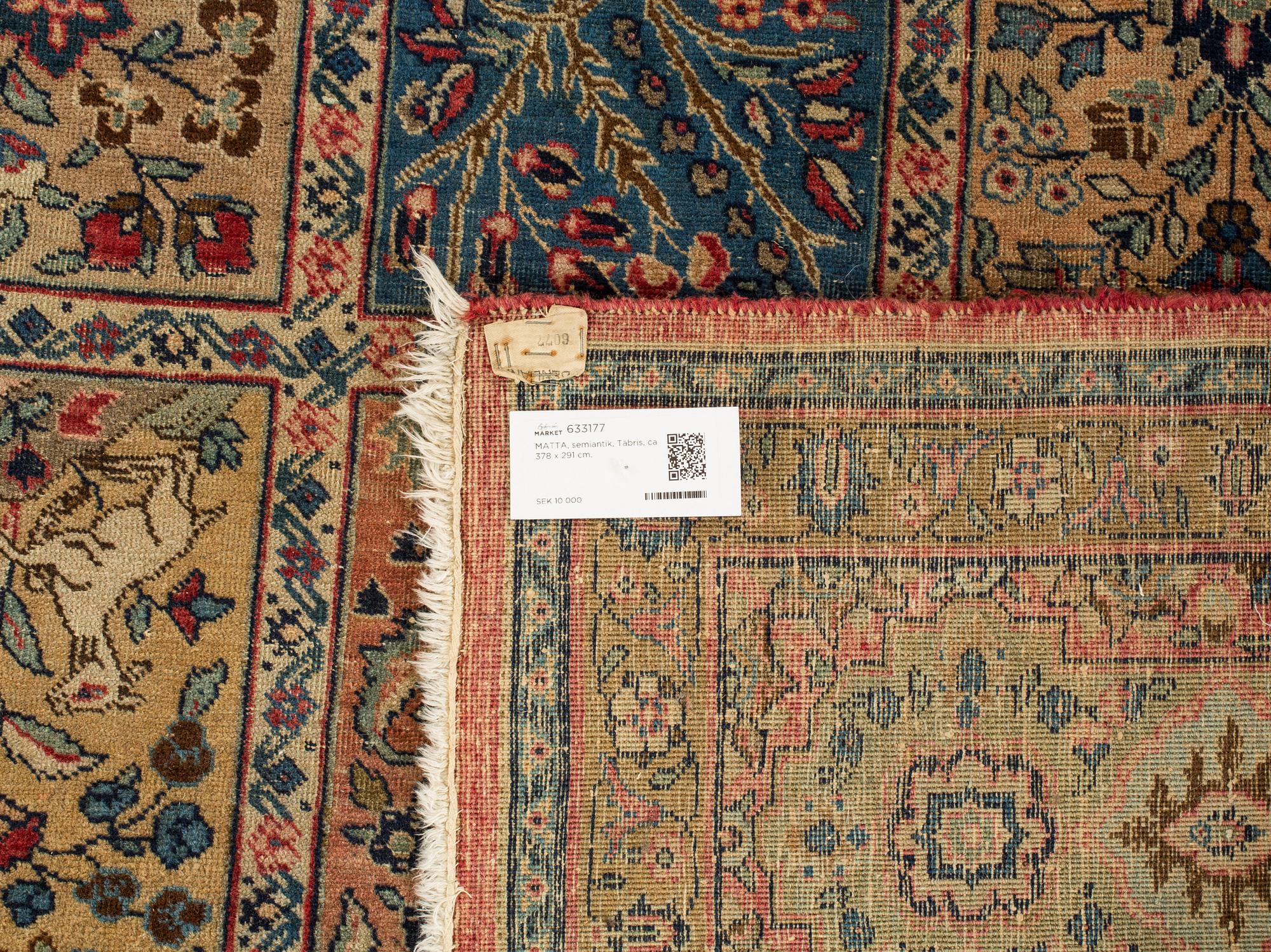 MATTA, semiantik, Täbris, ca 378 x 292 cm.