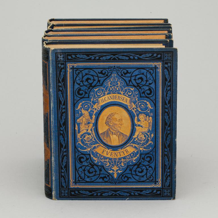 H.C. ANDERSEN, 5 vol, "Nye eventyr og historier", I-III, Köpenhamn 1870-74.