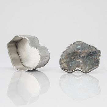 Estrid Ericson, a pewter lidded box with labradorite, Svenskt Tenn, Stockholm 1974.