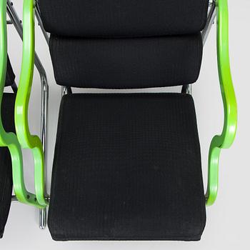 Yrjö Kukkapuro, A pair of 1980s 'Experiment' open armchairs for Avarte, Finland.