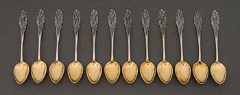 A Set of Twelve Finnish Silver Coffee Spoons, marks of Hopeatakomo, Helsinki 1955.