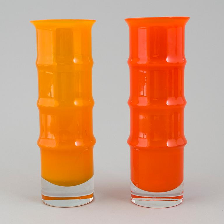 VASER, ett par, glas, Banboo, Bo Borgström, Aseda Glasbruk.