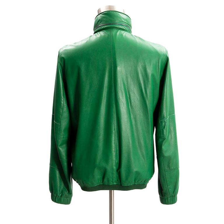 AN ETRO LEATHER JACKET, size M.