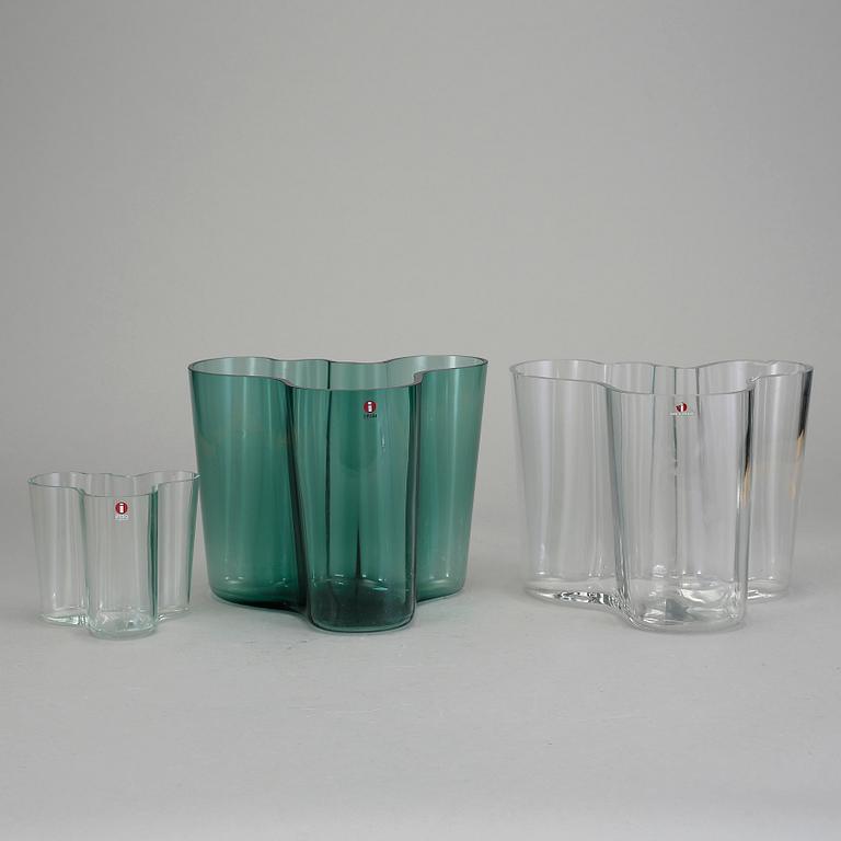 VASER 3 st & SKÅL, "Savoy", Alvar Aalto, Iittala.