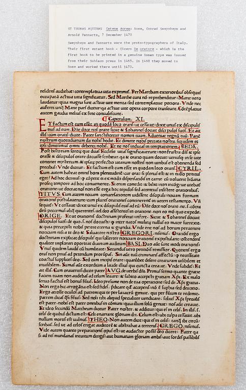 Leaves of Italian Incunabula / Printed leaves of the 1400s.