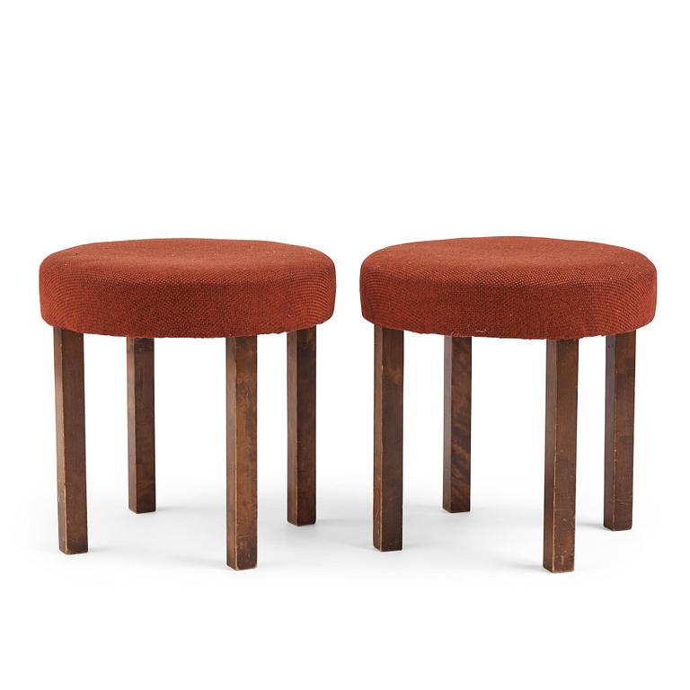 Axel Einar Hjorth, a pair of "Typenko" stools, Nordiska Kompaniet, Sweden 1936.