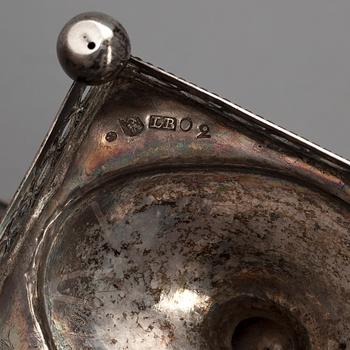 SOCKERSKÅL, silver, Lars Biugg, Jönköping, 1796. Vikt 674 gram.