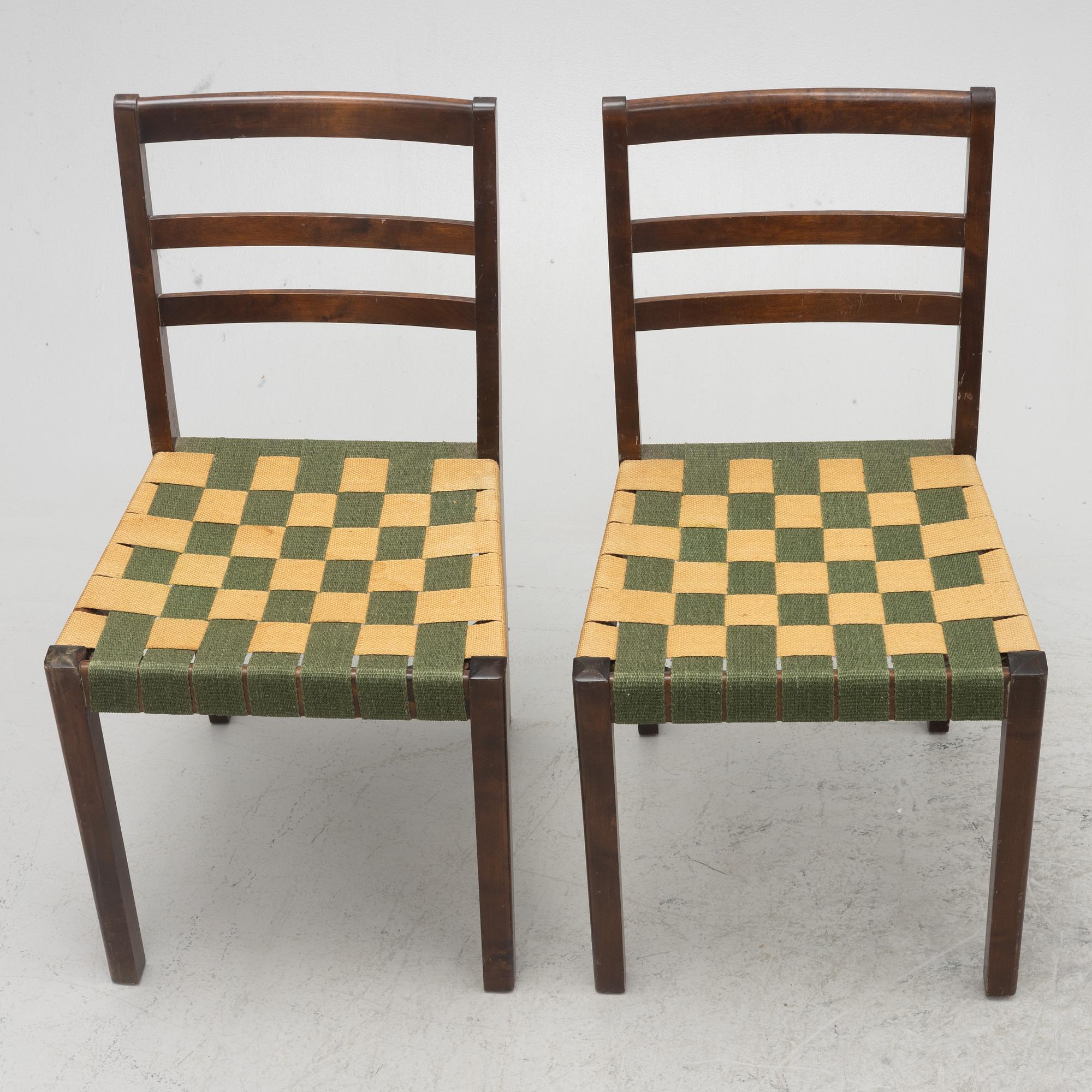A pair of chairs, probably Nässjö Stolfabrik, 1930s.
