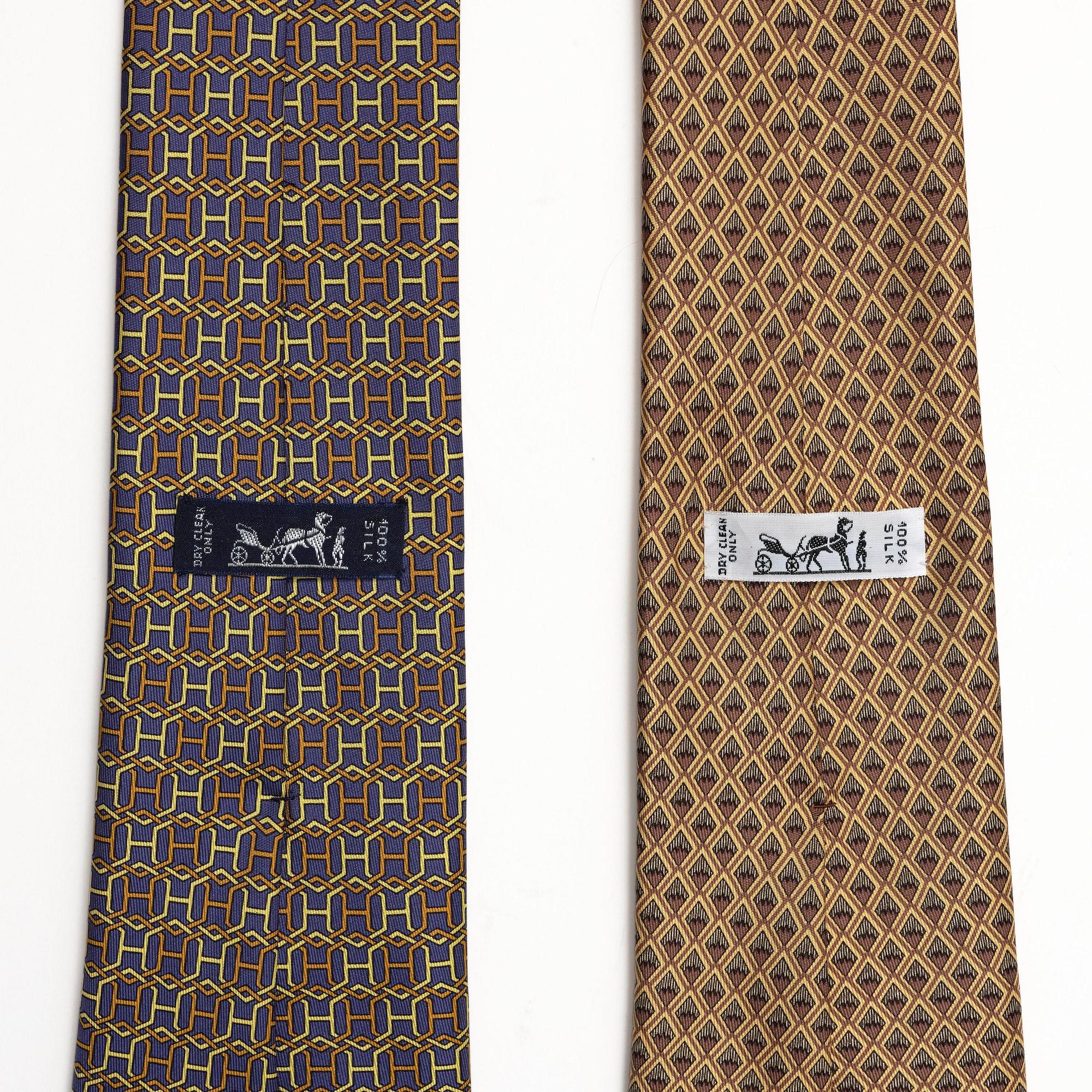 Hermès, two silk ties.