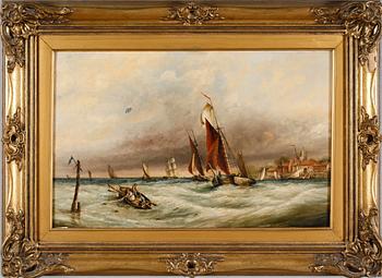 OKÄND KONSTNÄR, olja på pannå, signerad JWC, England, 1800-tal.