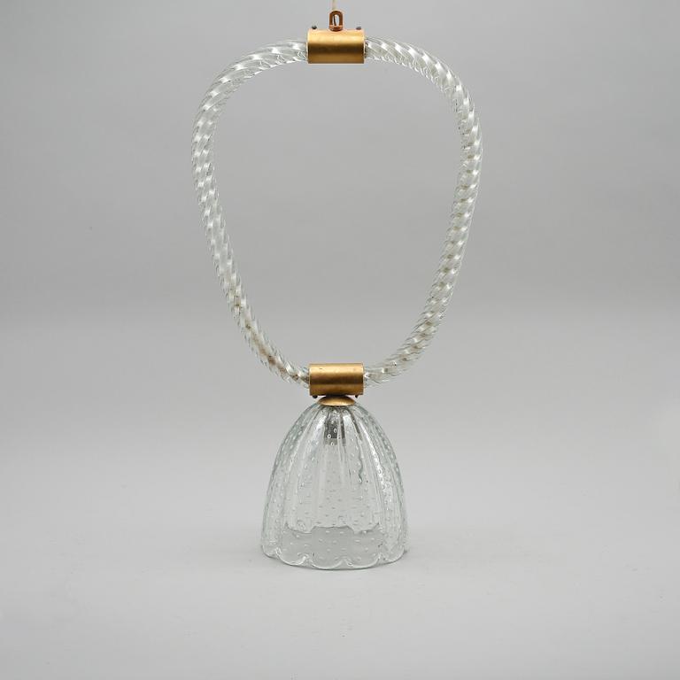 TAKLAMPA, glas, troligen Murano, 1900-talets mitt. Höjd ca 65 cm.