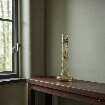 Emile Gallé, an etched and enamelled Art Nouveau glass vase, Nancy, France.