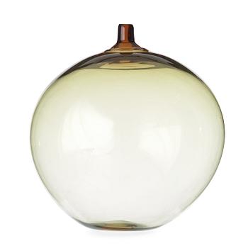 74. Ingeborg Lundin, a yellow green coloured 'Apple' glass vase, Orrefors.