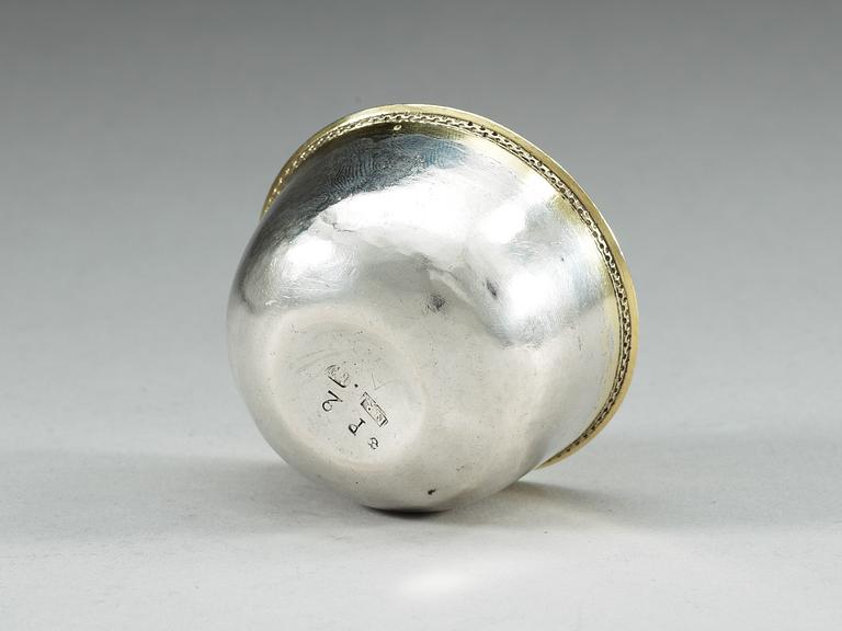 TUMLARE, silver, Nils Reetz, Umeå, 1797. Ca 50 g.