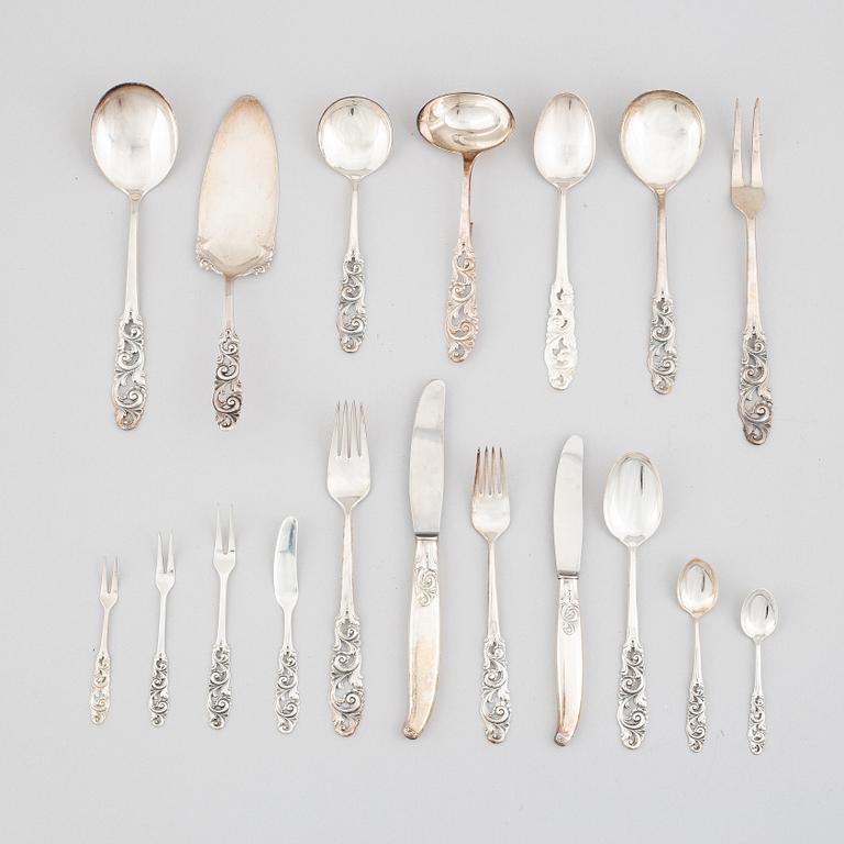 A 112-piece silver cutlery service, Norway, mid-20th century.