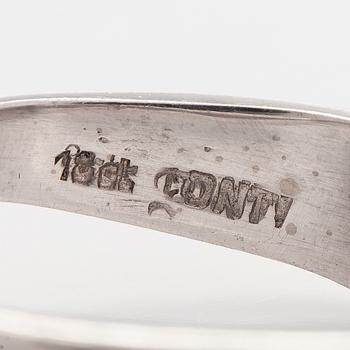 An 18K white gold ring with aquamarine and brilliant-cut diamonds, Conti, South Africa.