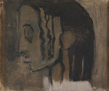660. Helene Schjerfbeck, "Flickprofil, lockar" ("Girl in profile, curls").