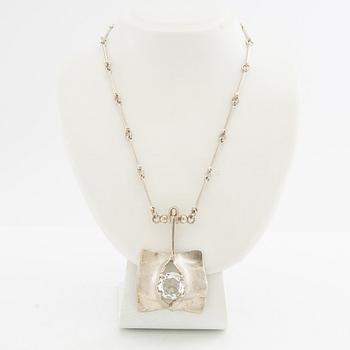 Magnus G:son Liedholm, necklace sterling silver and rock crystal signed.