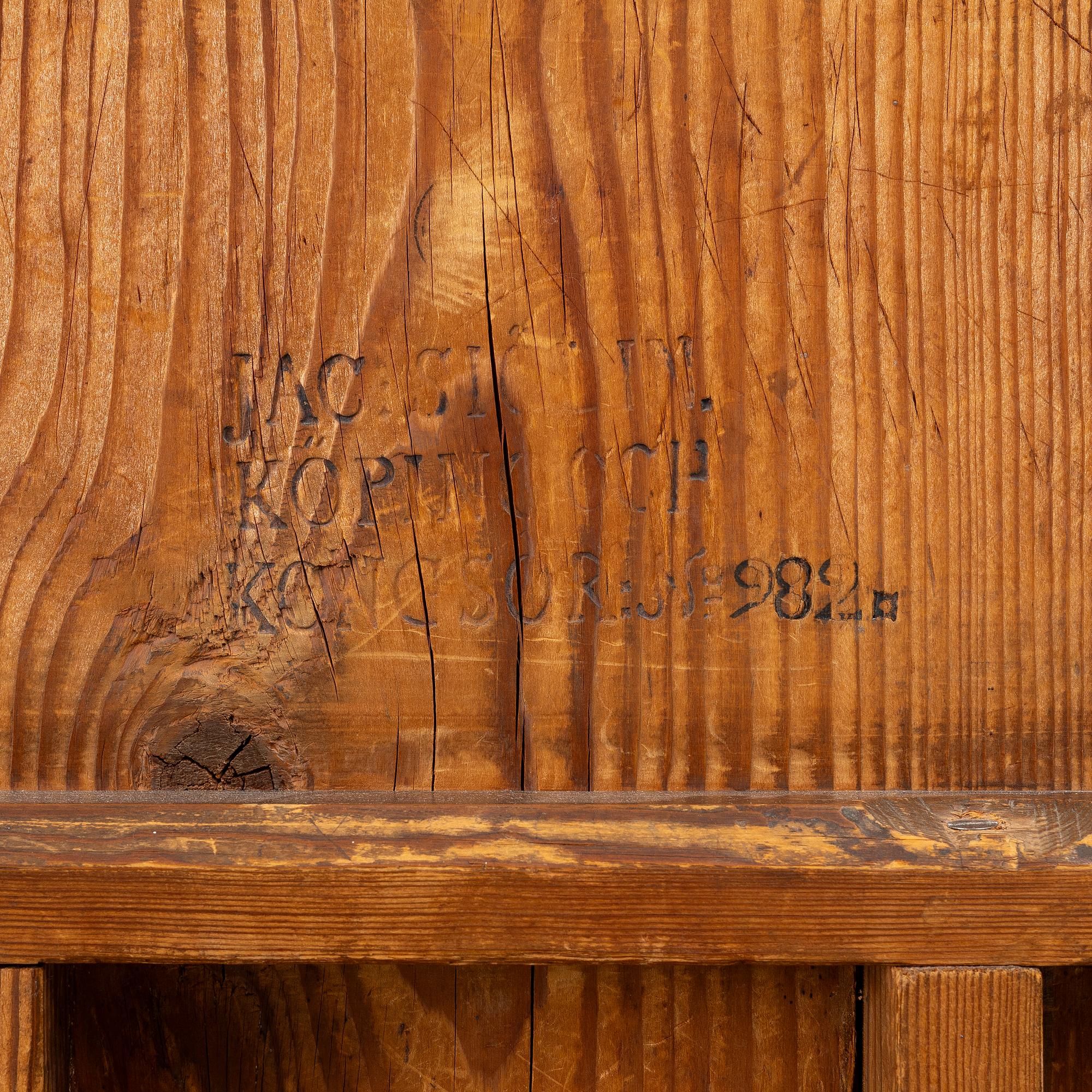 Fällbord,  av Jacob Sjölin (mästare i Köping och Kungsör 1767-85).