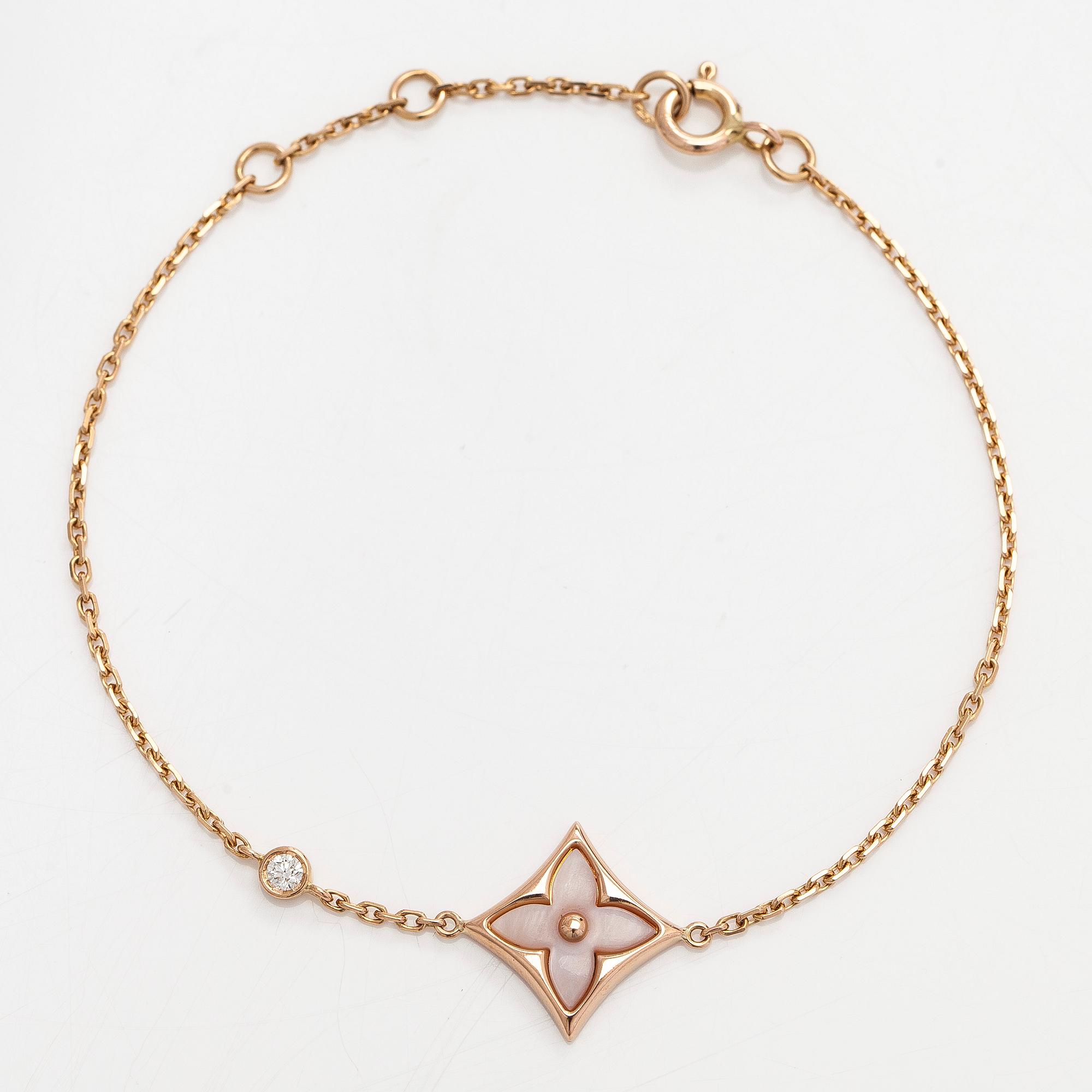 Louis Vuitton, rannekoru, "Color Blossom BB Star", 18K ruusukultaa, vaaleanpunaista helmiäistä ja briljanttihiottu timantti.