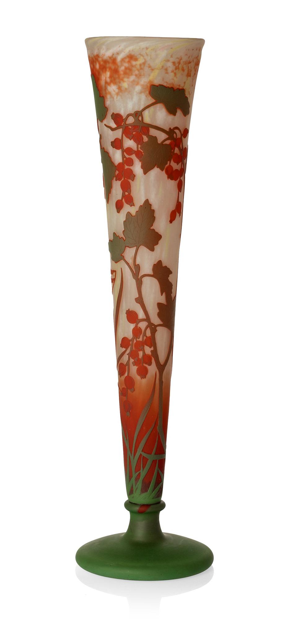 A Daum Art Nouveau cameo glass vase, Nancy, France.