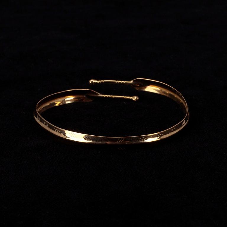 ARMBAND, guld 14K, Kalevala Koru, Helsingfors 1955.