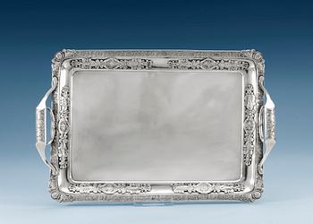 1148. A RUSSIAN SILVER TRAY, unidentified makers mark, Moscow 1835.