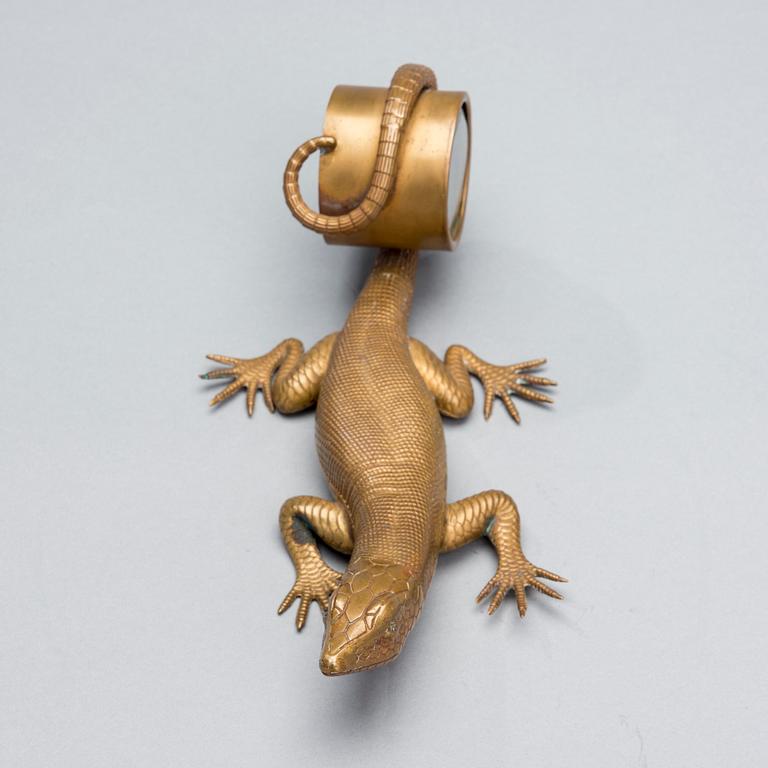 URSTÄLL, förgylld brons samt mässing, sekelskiftet 1800/1900.