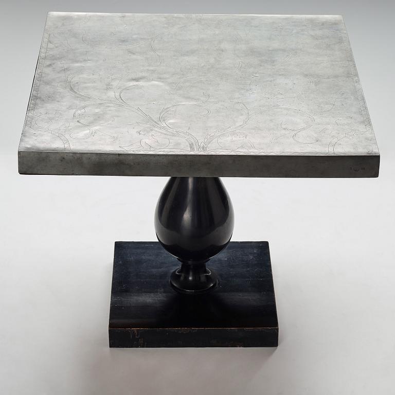 Tyra Lundgren, & Uno Åhrén, a pewter top sofa table for Svenskt Tenn, Stockholm 1928-29, model 743, provenance Estrid Ericson.