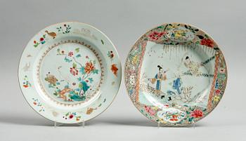 TALLRIKAR, 6+2+1 st, porslin, Kina, Qianlong, 1700-tal.