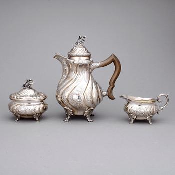 KAFFESERVIS, silver, CG Hallberg, Stockholm 1941. Total vikt ca 1317 gram.