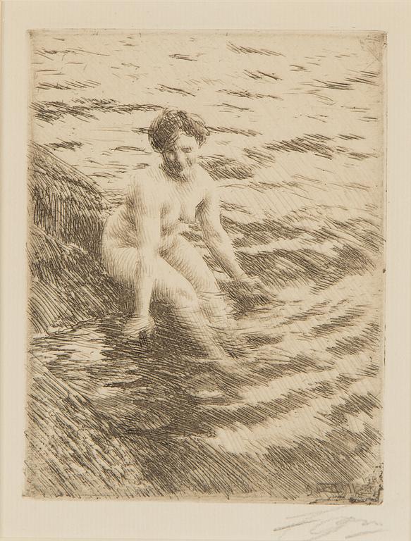 ANDERS ZORN, etsning, signerad med blyerts samt signerad och daterad i plåten 1911.