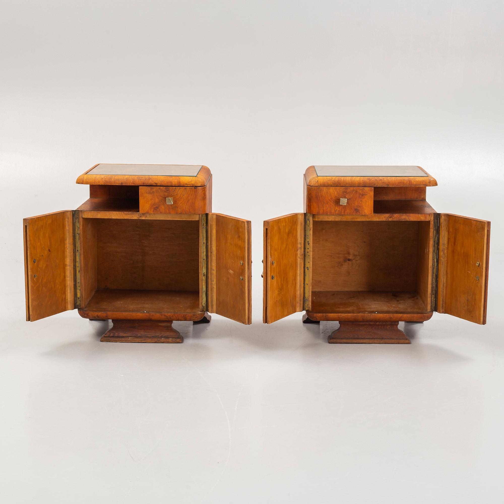 A pair of smoking tables, 1930's.