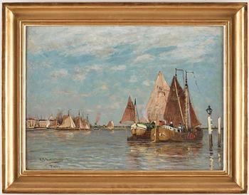 Carl Skånberg, "Fiskeskutor, Holland" (Fishing boats, Holland).